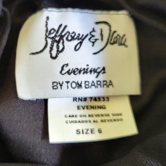 NEW JEFFREY & DARA Evenings Black Peplum Streamer Top 6 - Picture 5 of 5